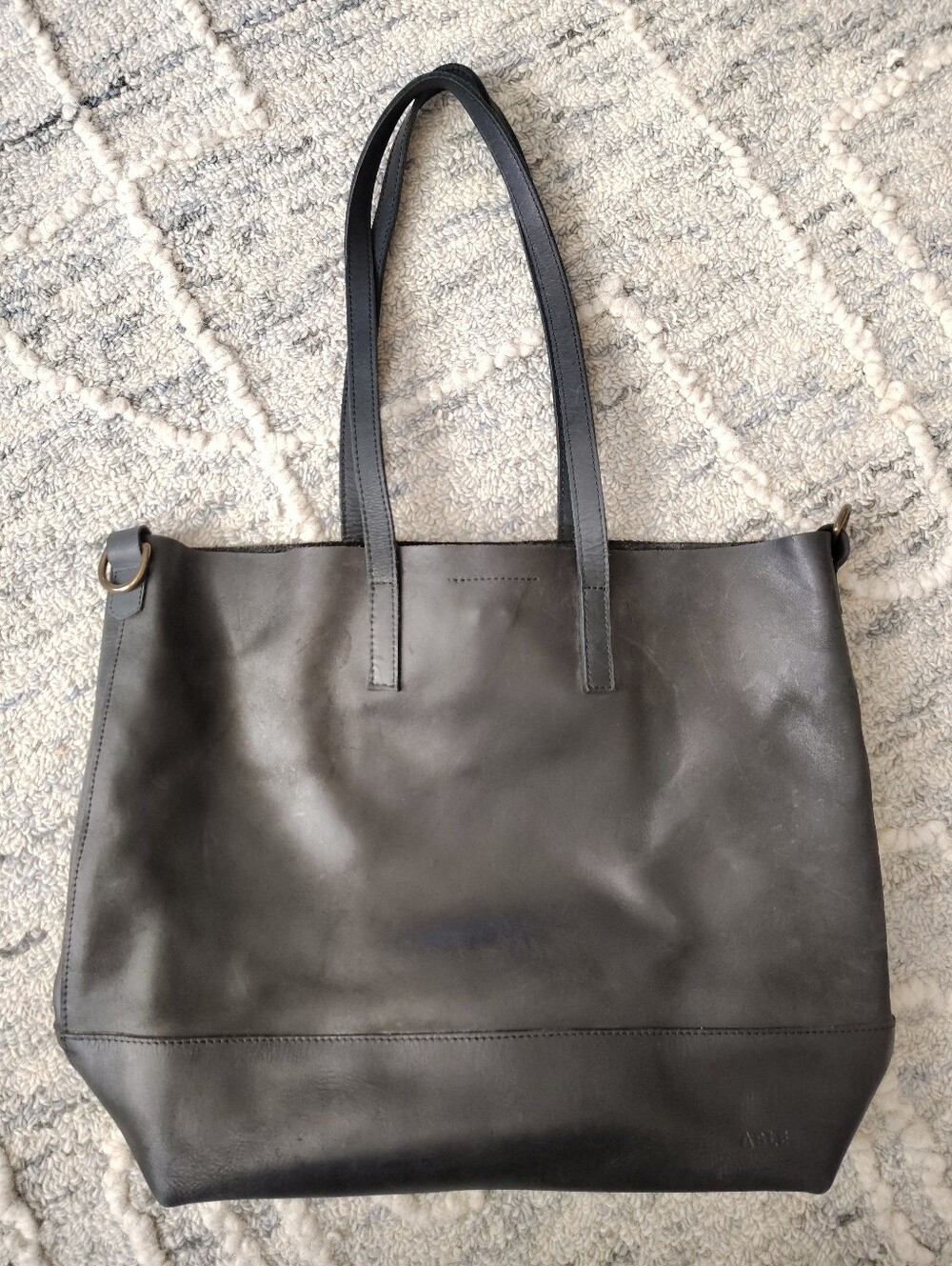 ABLE Abera Leather Tote Bag - Black Minimalist Carryall